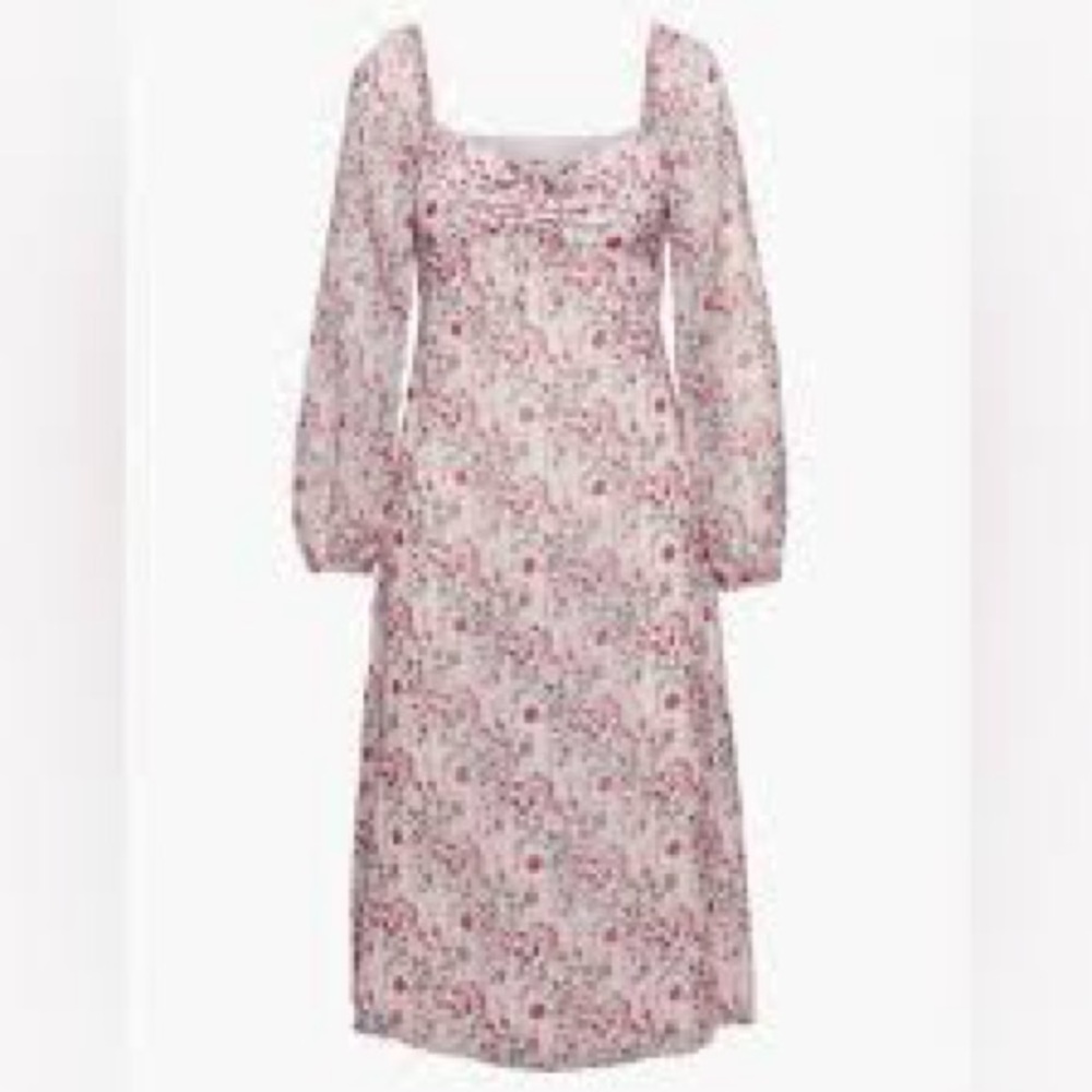 Aritzia Wilfred Jacqueline Sweetheart Neck Midi Dress Poetic Pnk/Bright Rose